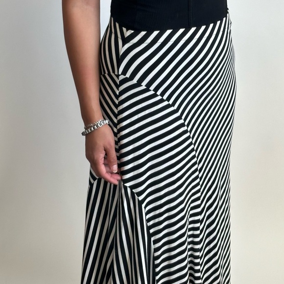 CHICOS VINTAGE 90S CHIC STRIPED SKIRT Asymmetrical Hem Size- 1, US 8/10 Medium - Picture 4 of 8